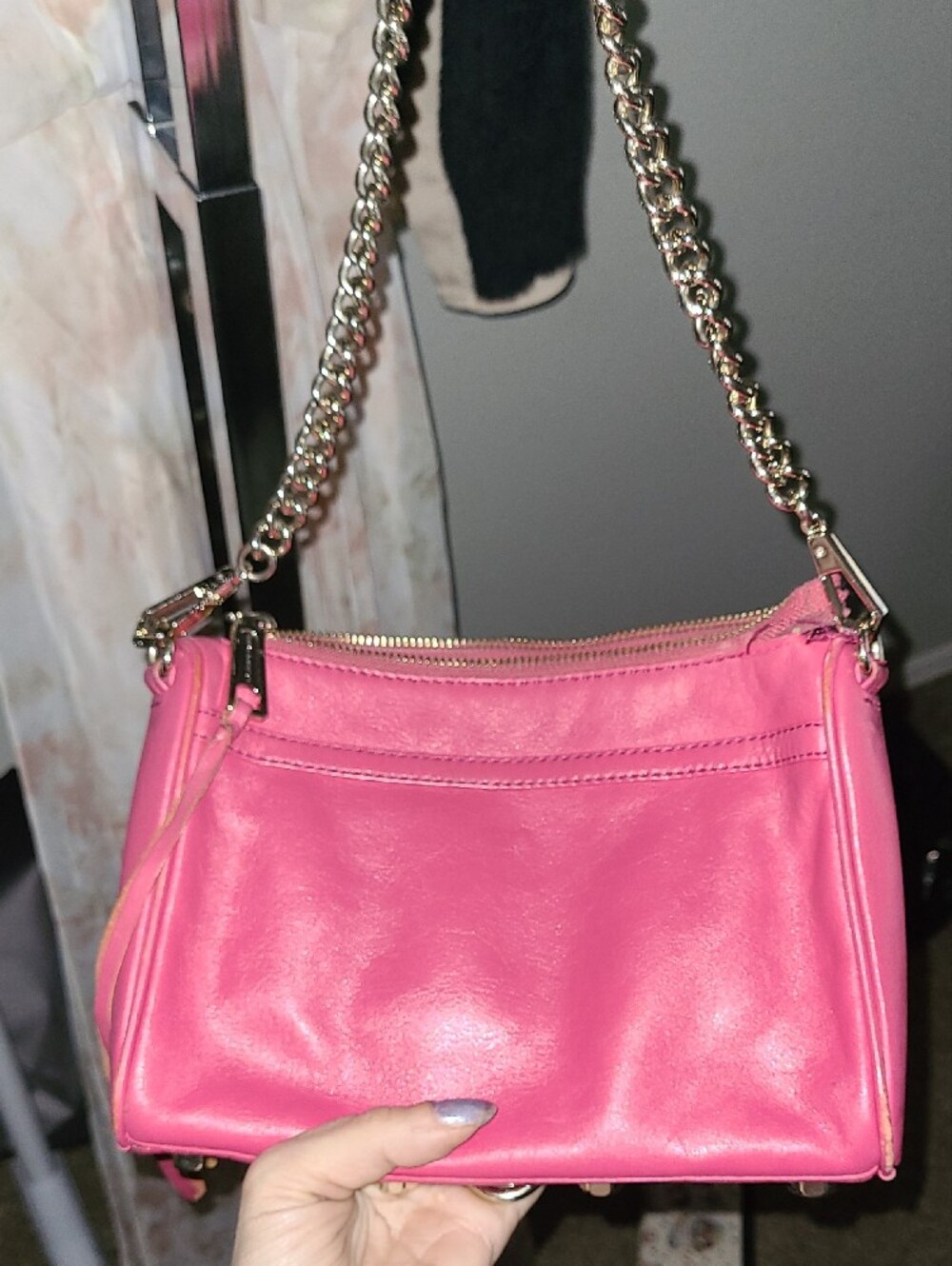 Rebecca Taylor Mac Crossbody Chain Strap Bag In Cherry Red - Picture 6 of 8
